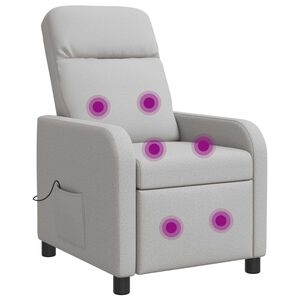 vidaXL Massage Recliner Wolkengrijs Stof