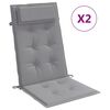 vidaXL Stoelkussens 2 st hoge rug oxford stof grijs
