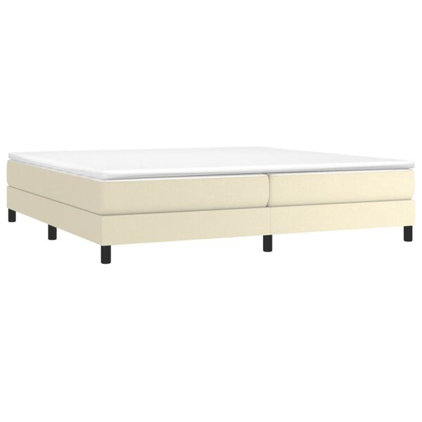 vidaXL Boxspring bed kunstleer cr&egrave;mekleurig 200x200 cm