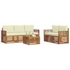 vidaXL Sofa-Sets 6 pcs Natuurlijk en Cr&egrave;me Massief Acaciahout