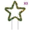 vidaXL Kerstverlichting ster 3 st met grondpinnen 50 LED's 29 cm