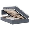 vidaXL LED Opslagbed met Matras Donkergrijs 120 x 190 cm Fluweel
