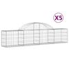 vidaXL Schanskorven 5 st gewelfd 200x30x40/60 cm gegalvaniseerd ijzer