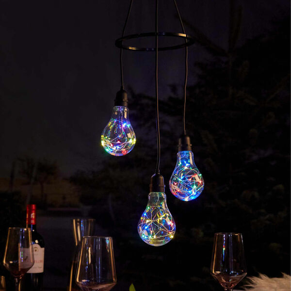 Luxform Hanglamp op batterijen Apollo met 3 peertjes LED