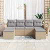vidaXL Tuin Sofa Set met opslag 6 pcs Beige poly rattan