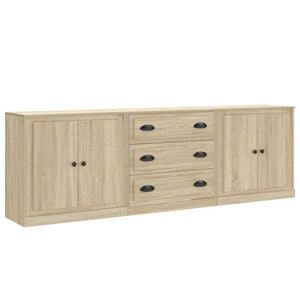 vidaXL Dressoirs 3 st bewerkt hout sonoma eiken