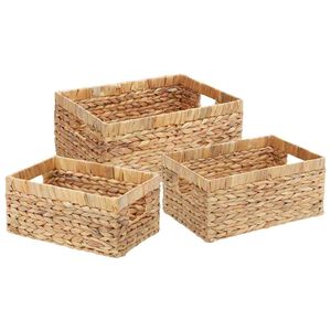 vidaXL Opslagmanden 3 st Waterhyacint 40 x 30 x 18 cm Naturel