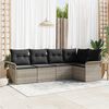 vidaXL Tuin Sofa Set met opslag 5 pcs Lichtgrijs poly rattan
