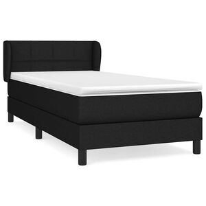 vidaXL Boxspring met matras stof zwart 80x200 cm