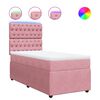 vidaXL Boxspring met matras fluweel roze 80x200 cm