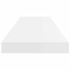 vidaXL Wandschappen zwevend 2 st 80x23,5x3,8 cm MDF hoogglans wit