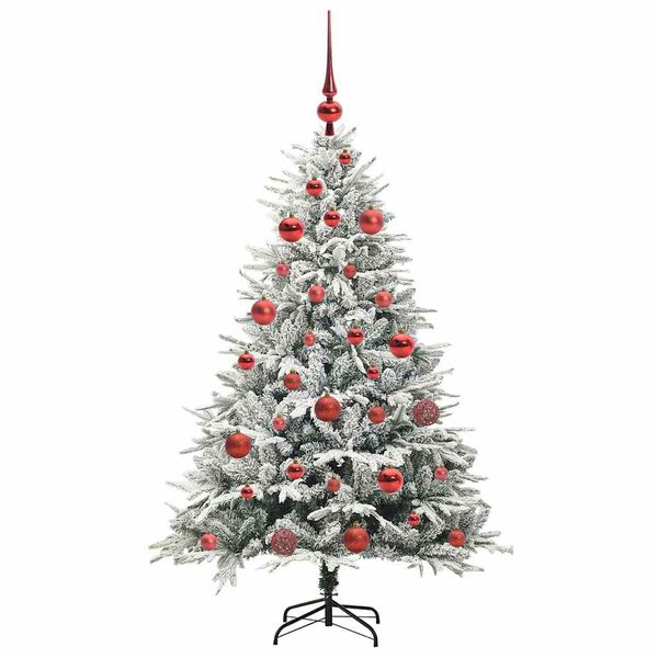 vidaXL Artificial Pre-lit Kerstboom met Ballenset Groen 150 cm