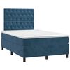 vidaXL Boxspring met matras fluweel donkerblauw 120x200 cm