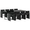 vidaXL 9-delige Tuinset poly rattan zwart