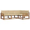 vidaXL Buiten bankenset met kussen 4 pcs Natuurlijk en Beige