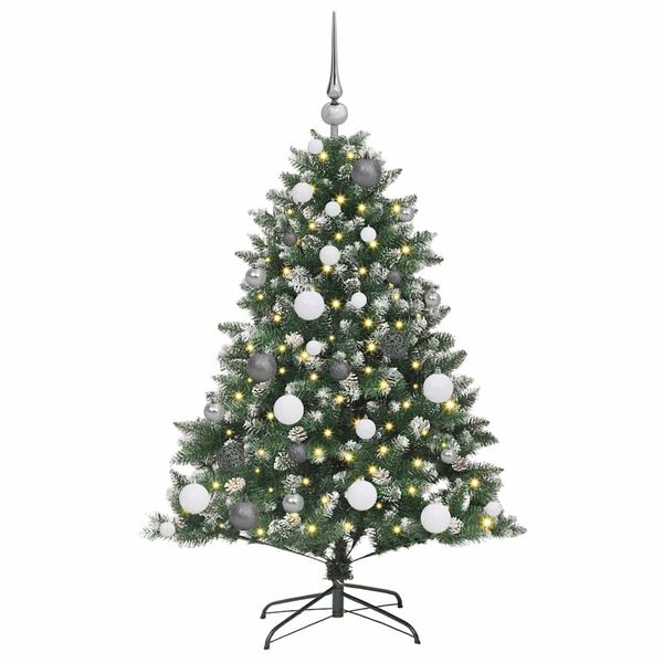 vidaXL Kunstkerstboom met 150 LED Groen 120 cm PVC en Plastic en Staal