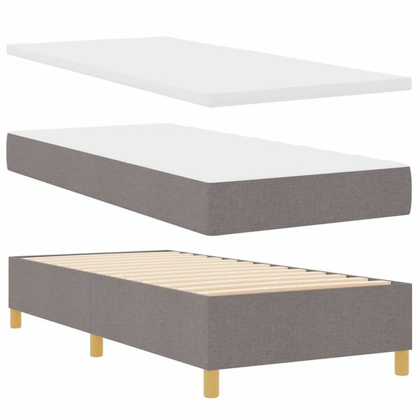 vidaXL Boxspring bed met matras met hoofdeinde Taupe 100 x 200 cm Stof