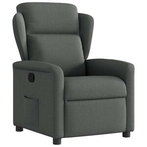 vidaXL Fauteuil verstelbaar stof donkergrijs