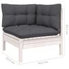 vidaXL 7-delige Loungeset met kussens massief grenenhout wit