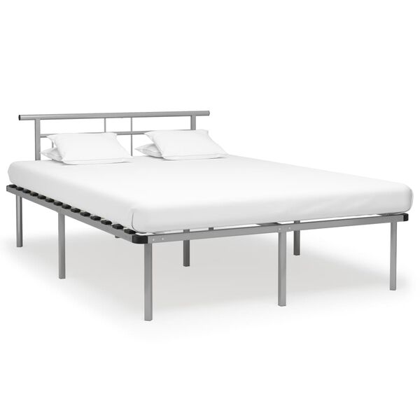 vidaXL Bedframe zonder matras metaal grijs 140x200 cm