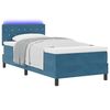 vidaXL LED Box Spring Bed met matras Donkerblauw 90 x 190 cm Fluweel