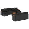 vidaXL 11-delige Loungeset met kussens poly rattan zwart