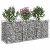 vidaXL Gabion Verhoogd Bed Zilver 150 x 50 x 60 cm