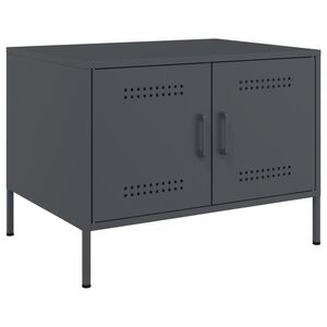 vidaXL Salontafel 68x50x50,5 cm staal antracietkleurig