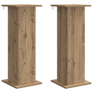 vidaXL Plantenstandaard 2 st Artisanaal eiken 30,5 x 30 x 80,5 cm
