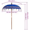 vidaXL Balinese Parasol Blauw 185 x 185 x 260 cm