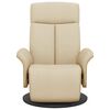 vidaXL Fauteuil verstelbaar met voetensteun stof cr&egrave;mekleurig