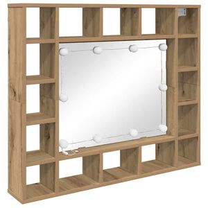 vidaXL Spiegelkast Artisan Eiken 91 x 15 x 76,5 cm Bewerkt hout