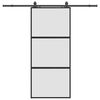 vidaXL Schuifdeur met beslagset 90x205 cm gehard glas zwart