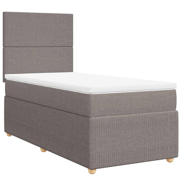 vidaXL Boxspring met matras stof taupe 90x190 cm