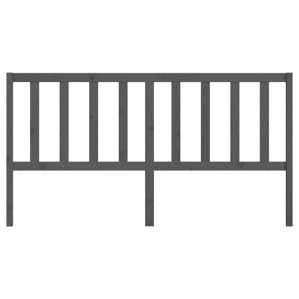 vidaXL Hoofdbord 206x4x100 cm massief grenenhout grijs