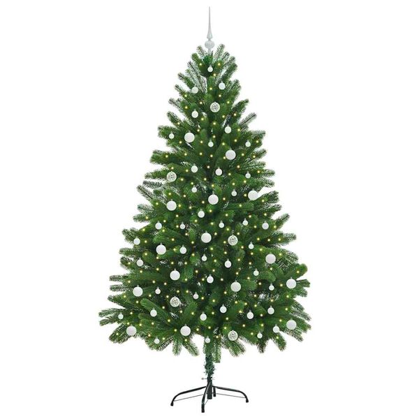 vidaXL Kerstboom met 300 LED met standaard Groen 210 cm PE