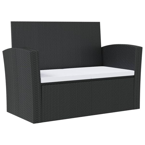 vidaXL 8-delige Loungeset met kussens poly rattan zwart