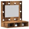 vidaXL Spiegelkast met plank Oud hout 60 x 31,5 x 62 cm Bewerkt hout