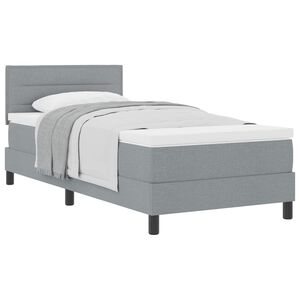 vidaXL Boxspringbed met hoofdeinde Lichtgrijs 80 x 200 cm Stof