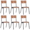 vidaXL Eetkamerstoelen 6 st multiplex bruin