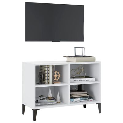 vidaXL Tv-meubel met metalen poten 69,5x30x50 cm wit