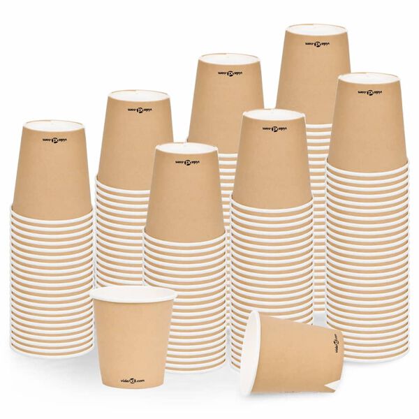 vidaXL 250 st Koffiebekers 200 ml papier bruin