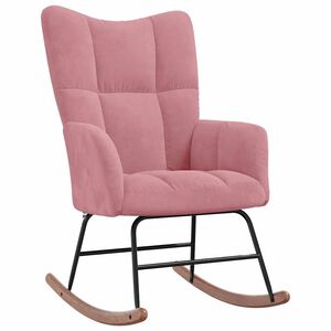 vidaXL Schommelstoel fluweel roze