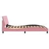 vidaXL Bedframe met LED zonder matras "Hanko" fluweel roze 140x200 cm
