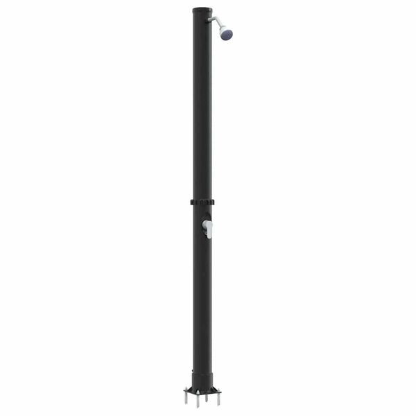 vidaXL Buitenzonne-douche Zwart 217 cm PVC en aluminium
