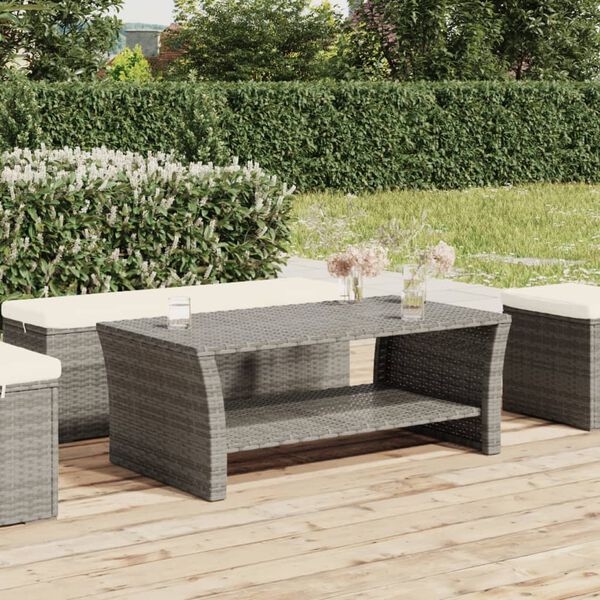 vidaXL Salontafel 100x50x40 cm poly rattan grijs