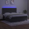 vidaXL Boxspring met matras en LED fluweel donkergrijs 160x200 cm