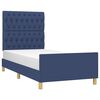 vidaXL Bedframe zonder matras 100x200 cm stof blauw
