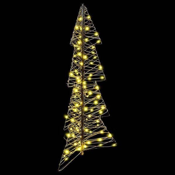 vidaXL Kerstboom met 100 LED Warmwit 120 cm Rattan