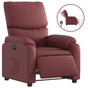 vidaXL Fauteuil verstelbaar elektrisch kunstleer wijnrood